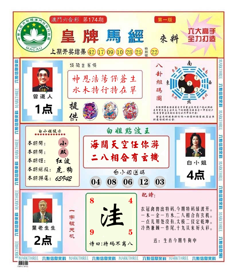 澳门皇牌马经 第174期