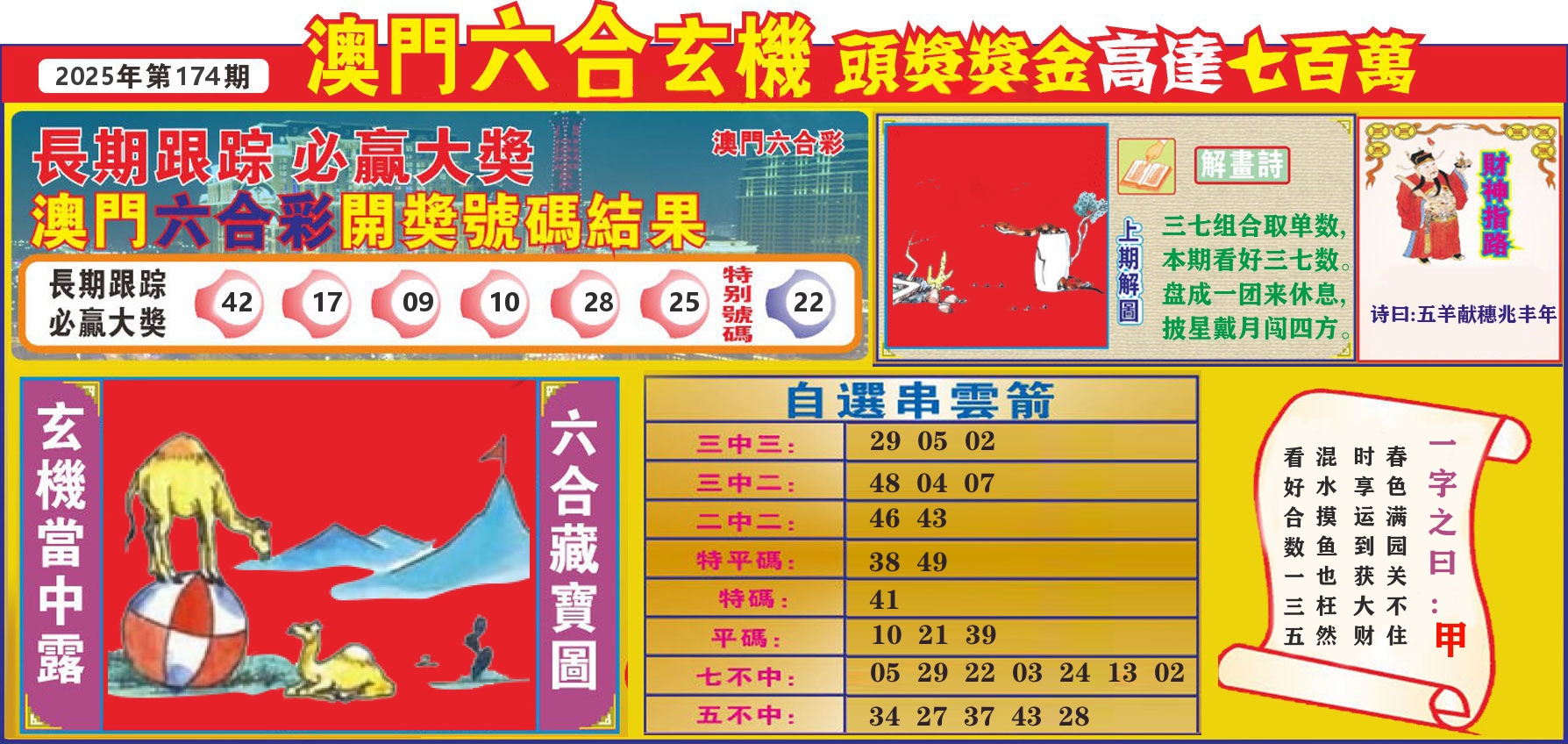 七星彩图C 第174期