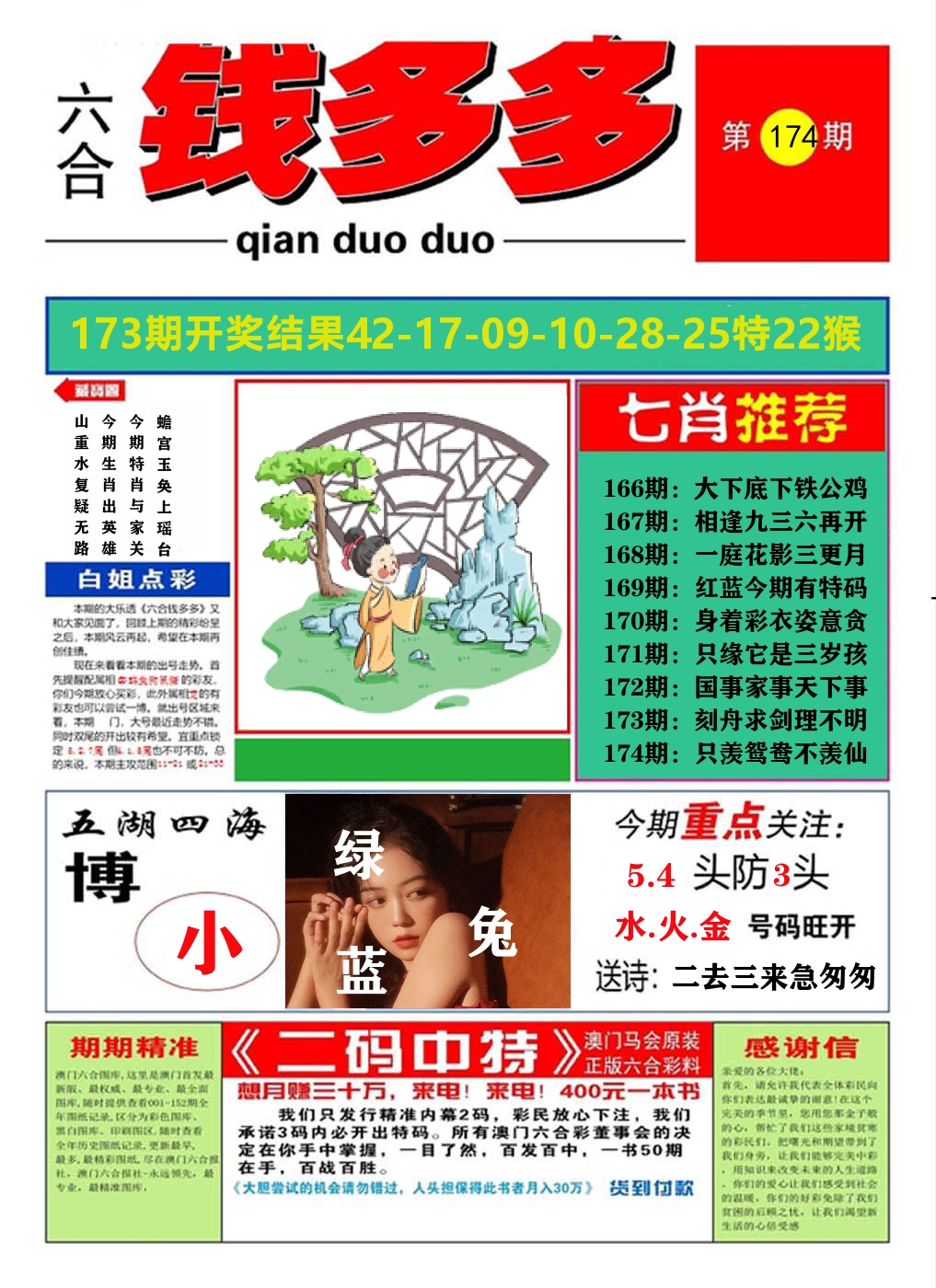 澳门钱多多A 第174期