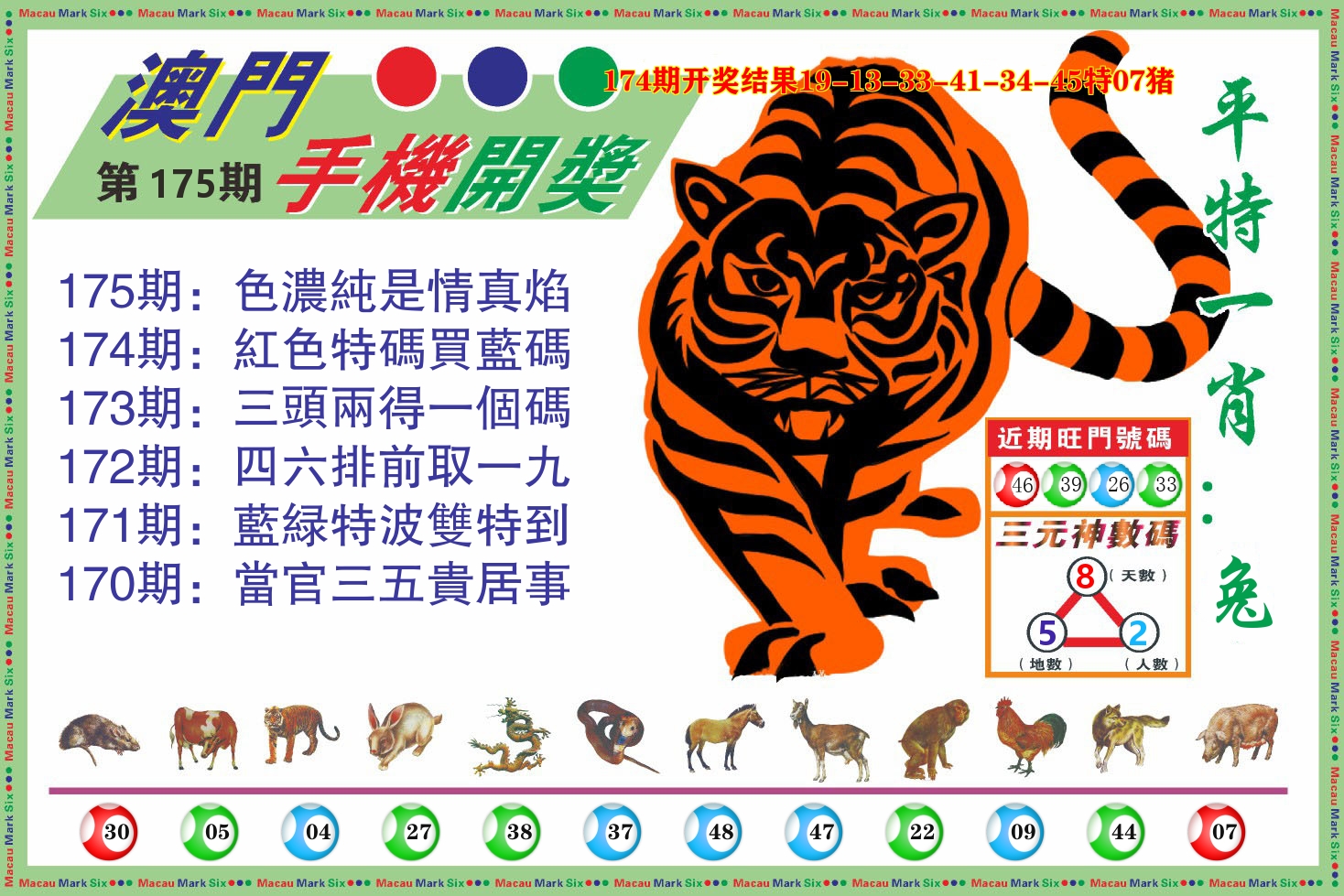 澳门开奖报 第175期