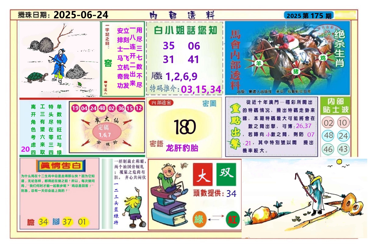 澳门内部透料A 第175期