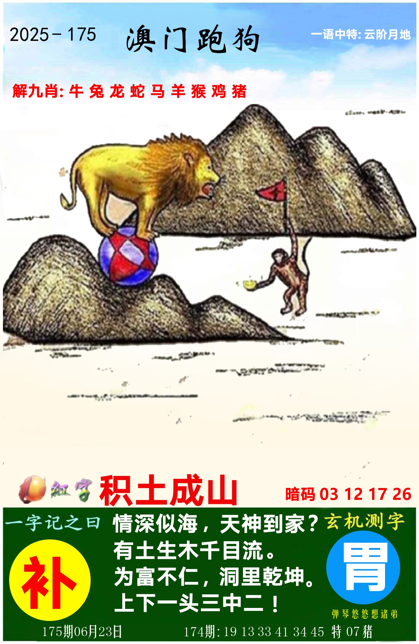 澳门跑狗图 第175期