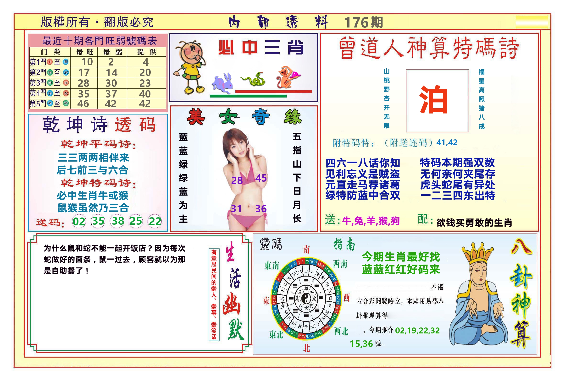 澳门内部透料B 第176期