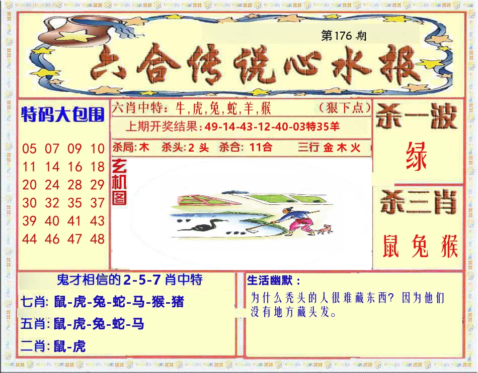 六合传说心水报 第176期