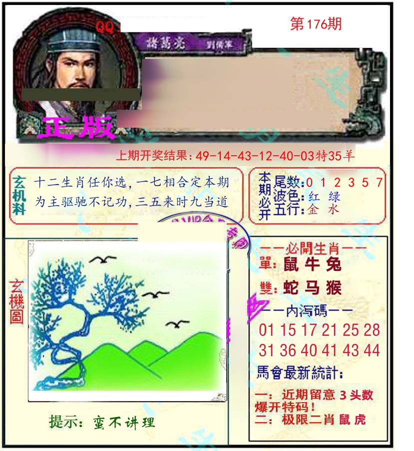 诸葛亮玄机 第176期