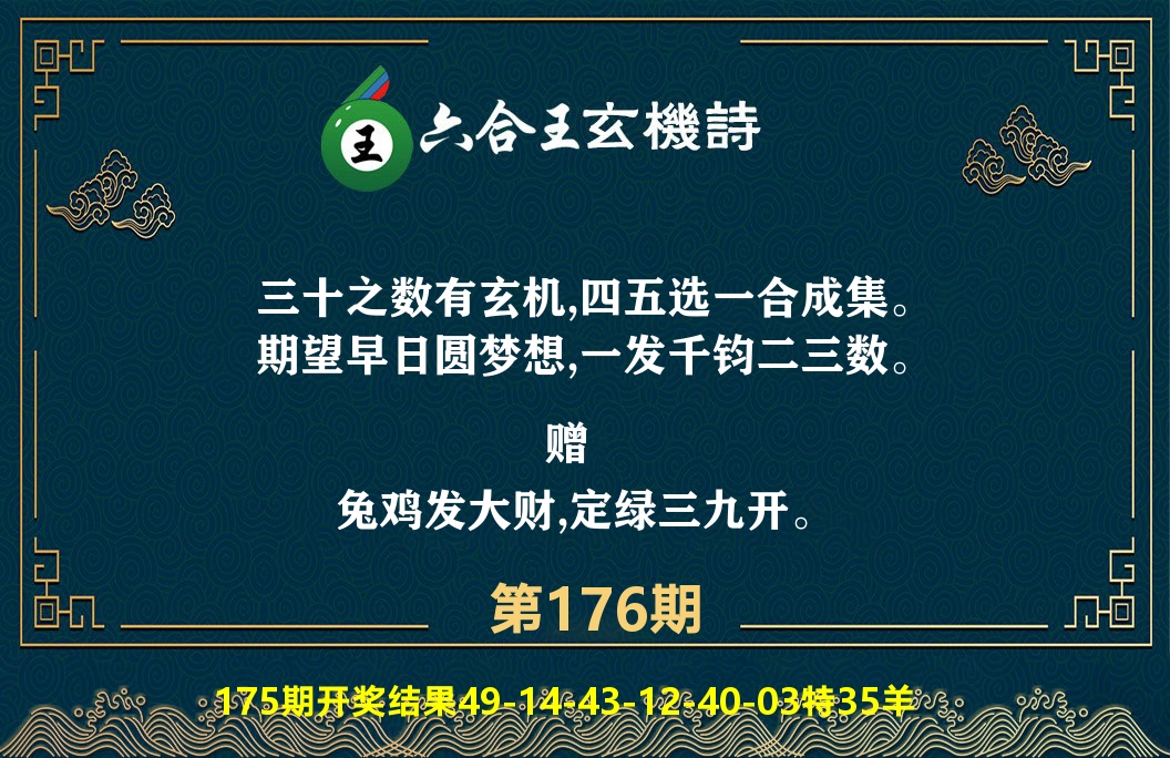 六合王玄机诗 第176期