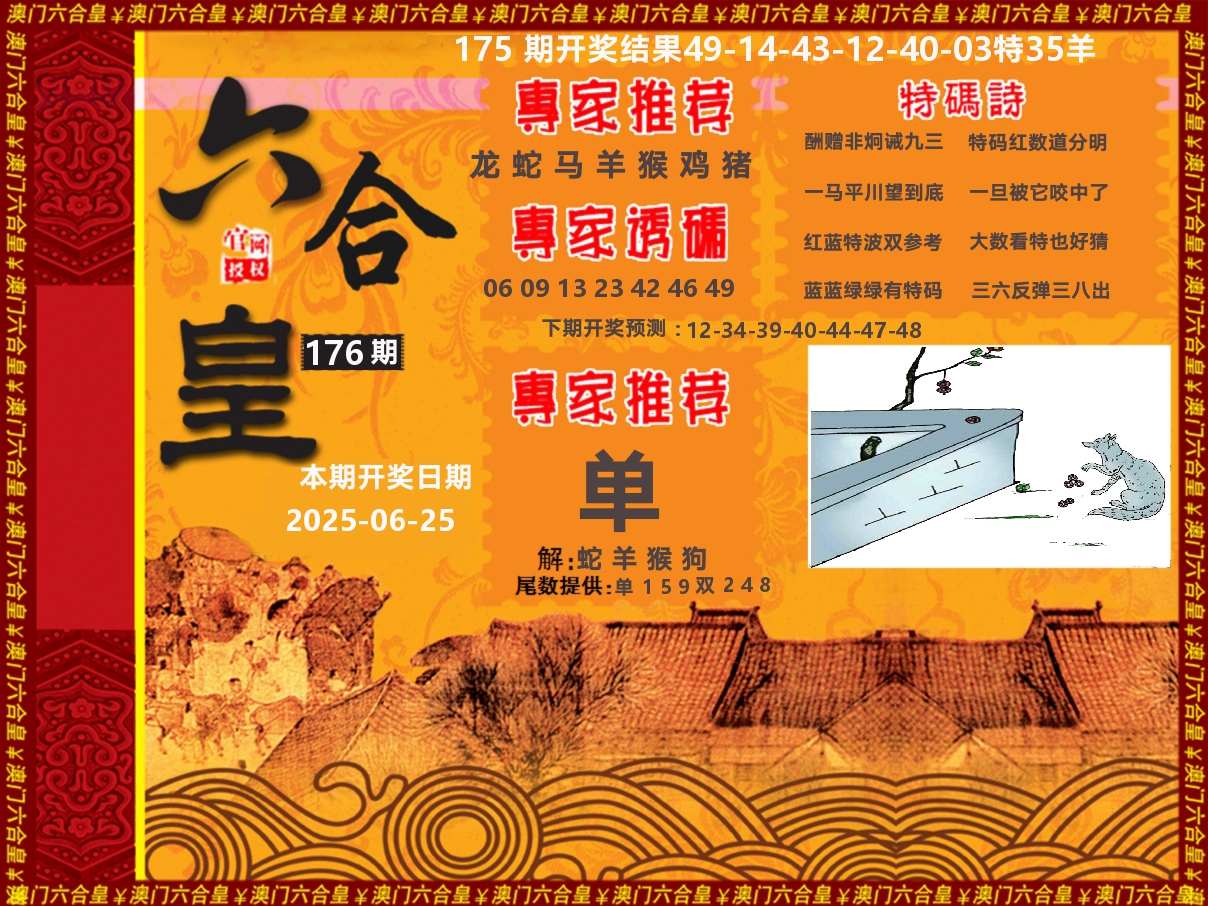 六合皇系列 第176期