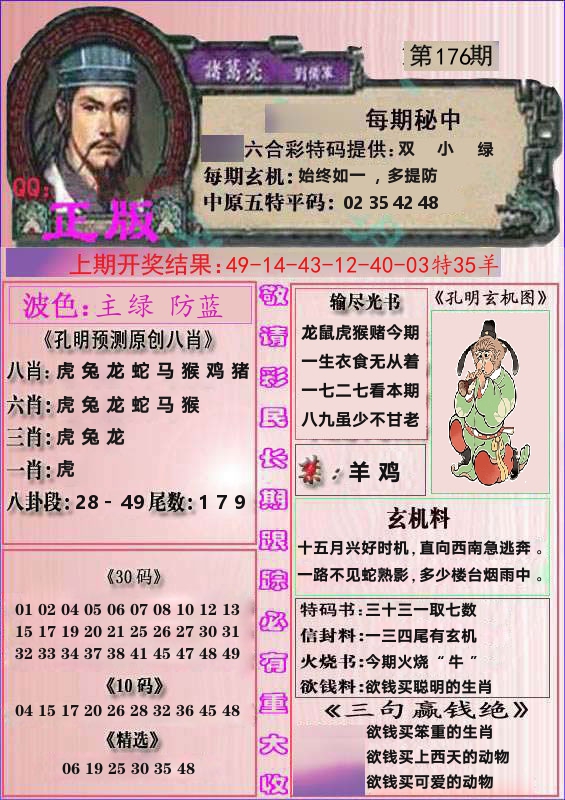 诸葛亮正版 第176期