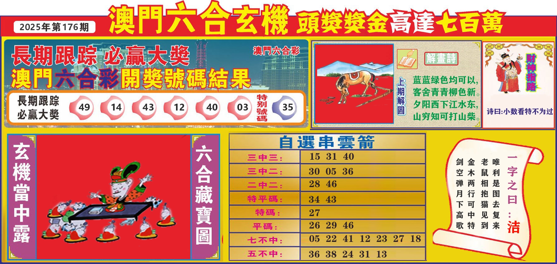 七星彩图C 第176期