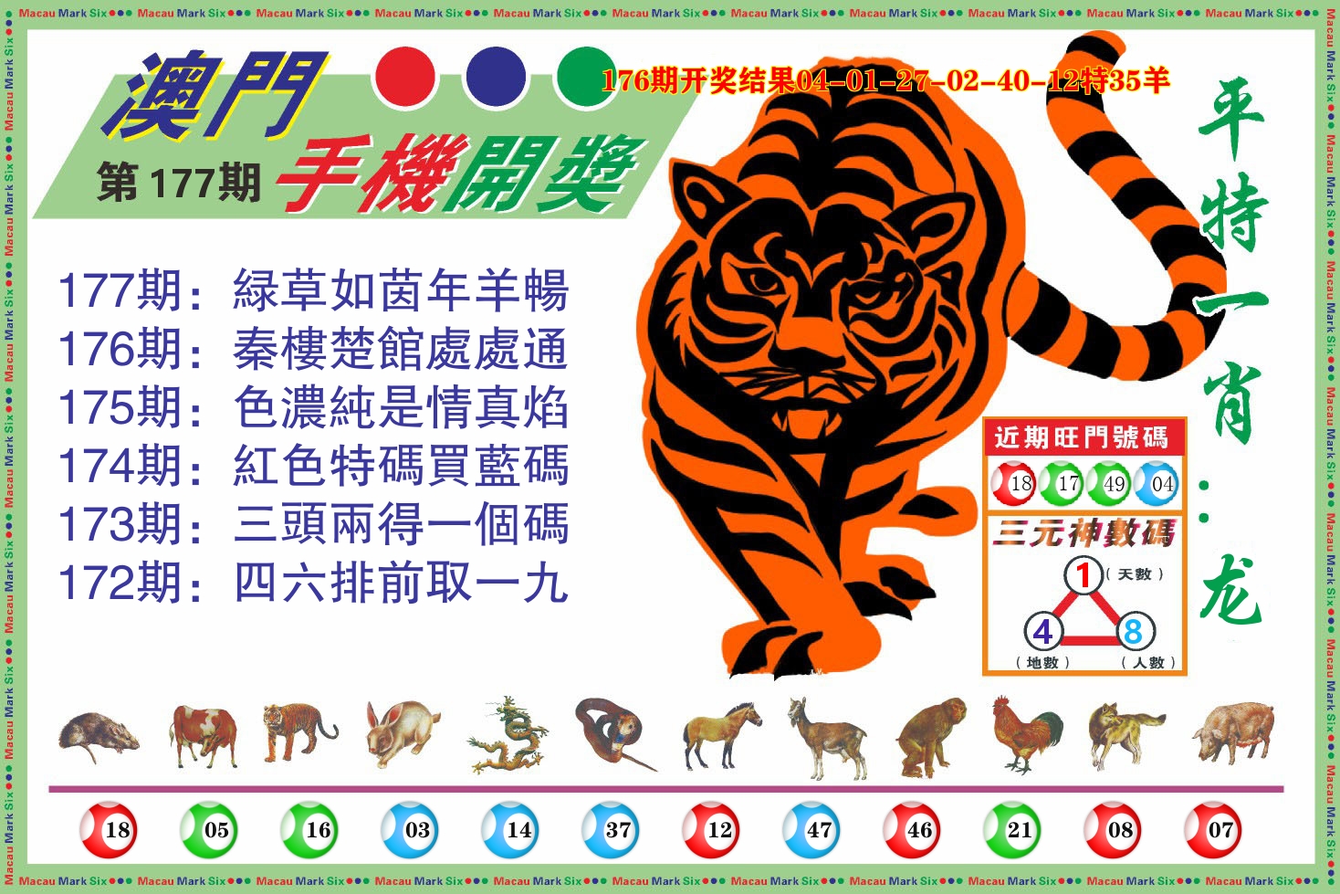 澳门开奖报 第177期