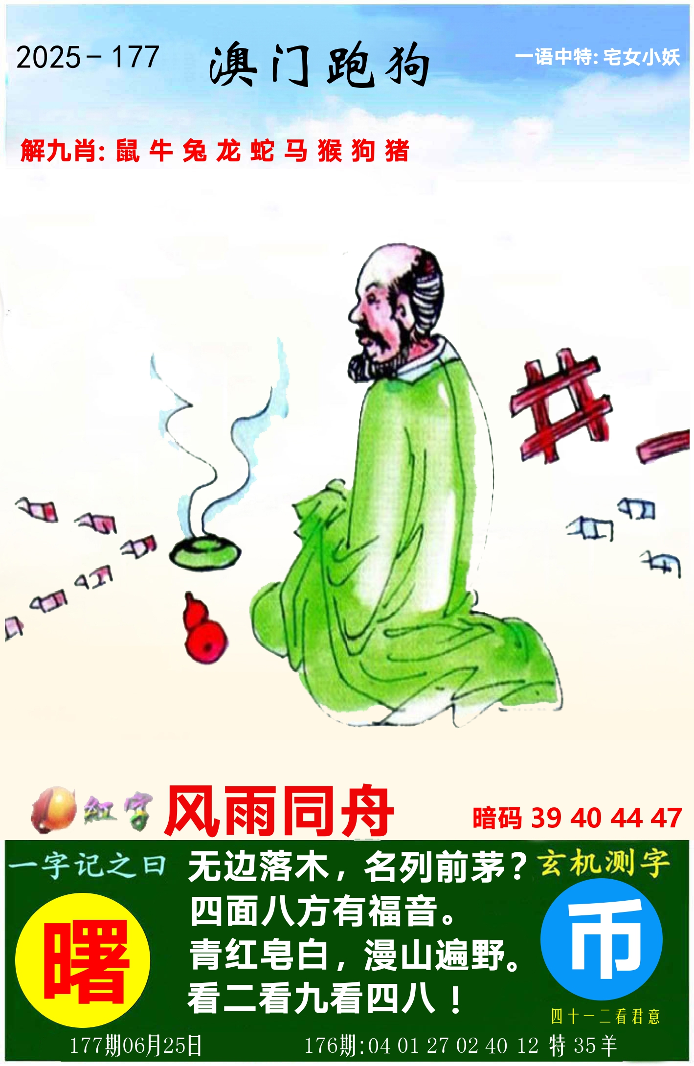 澳门跑狗图 第177期