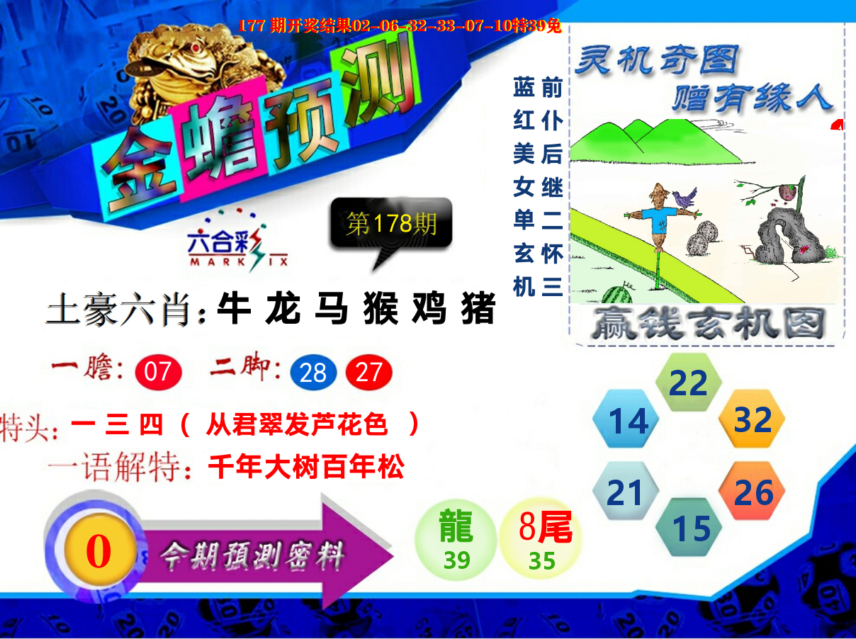 金蟾预测 第178期