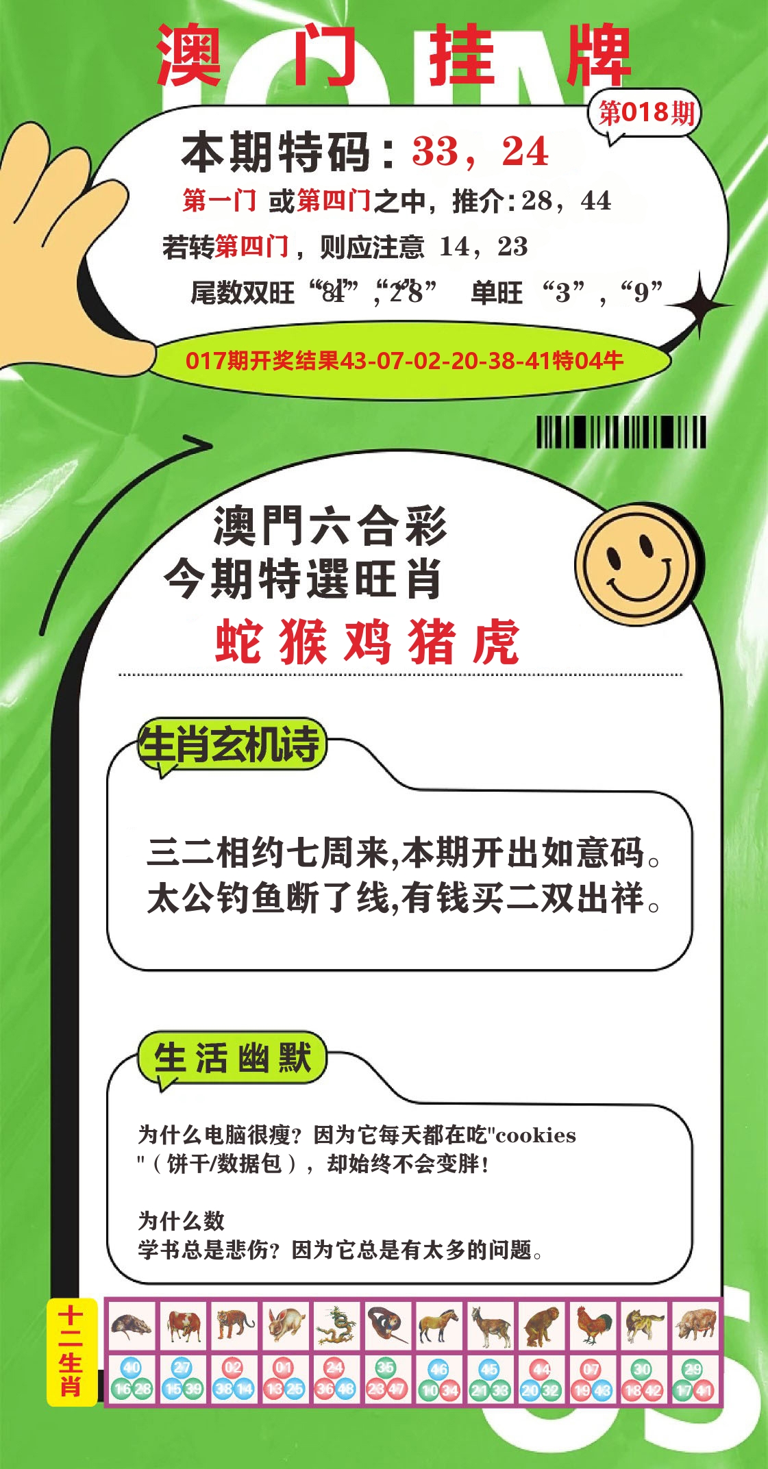 澳门赢天下B 第18期