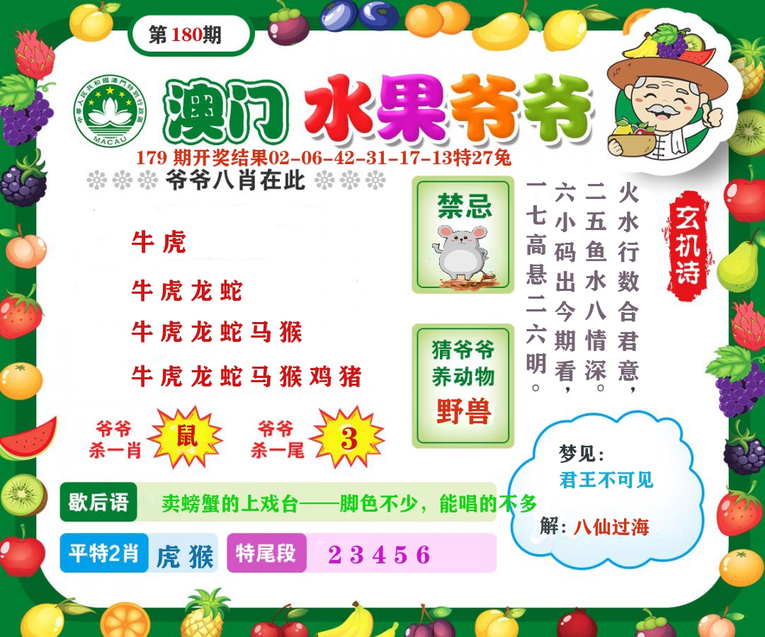 澳门水果爷爷 第180期