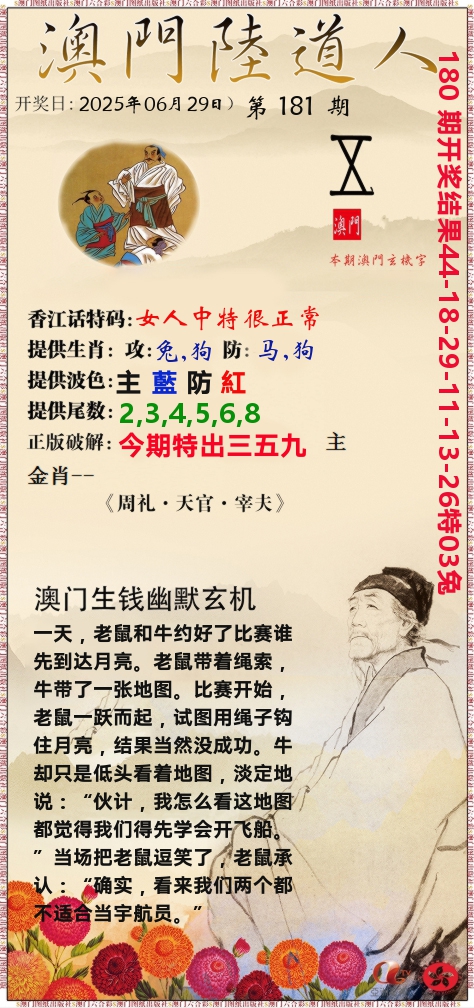 澳门陆道人 第181期