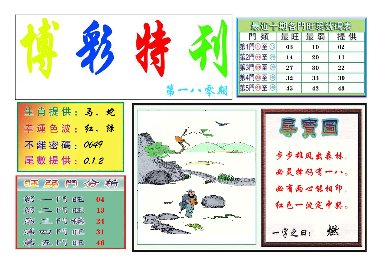 博彩特刊 第181期