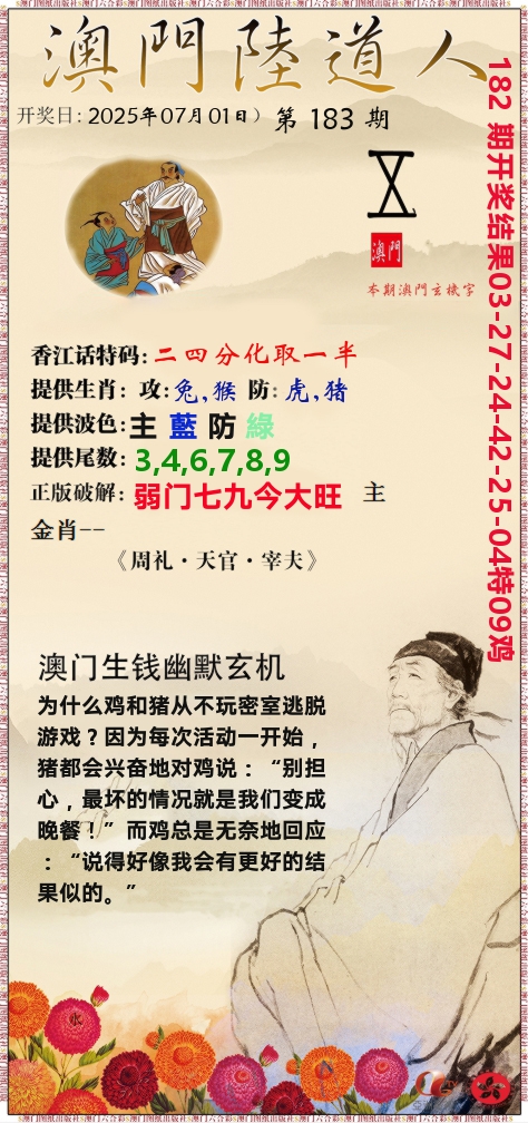 澳门陆道人 第183期
