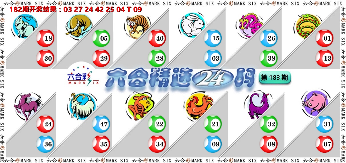 六合精选24码 第183期