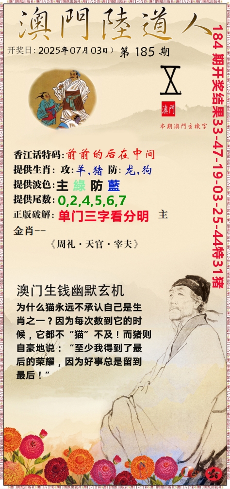 澳门陆道人 第185期