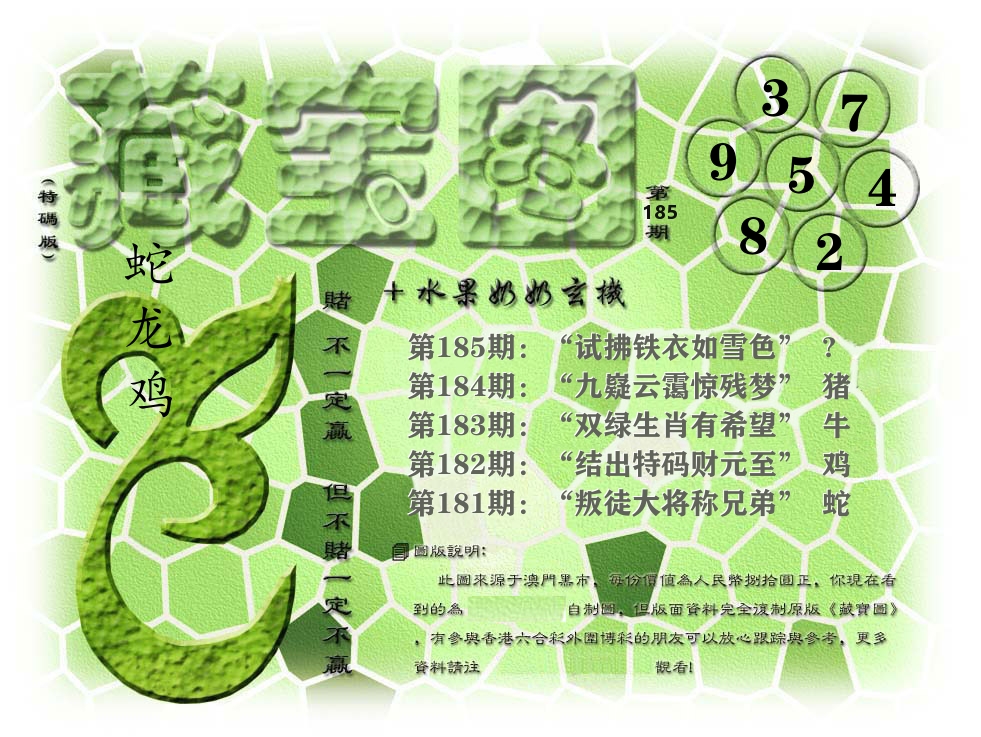 藏宝图奶奶玄机 第185期