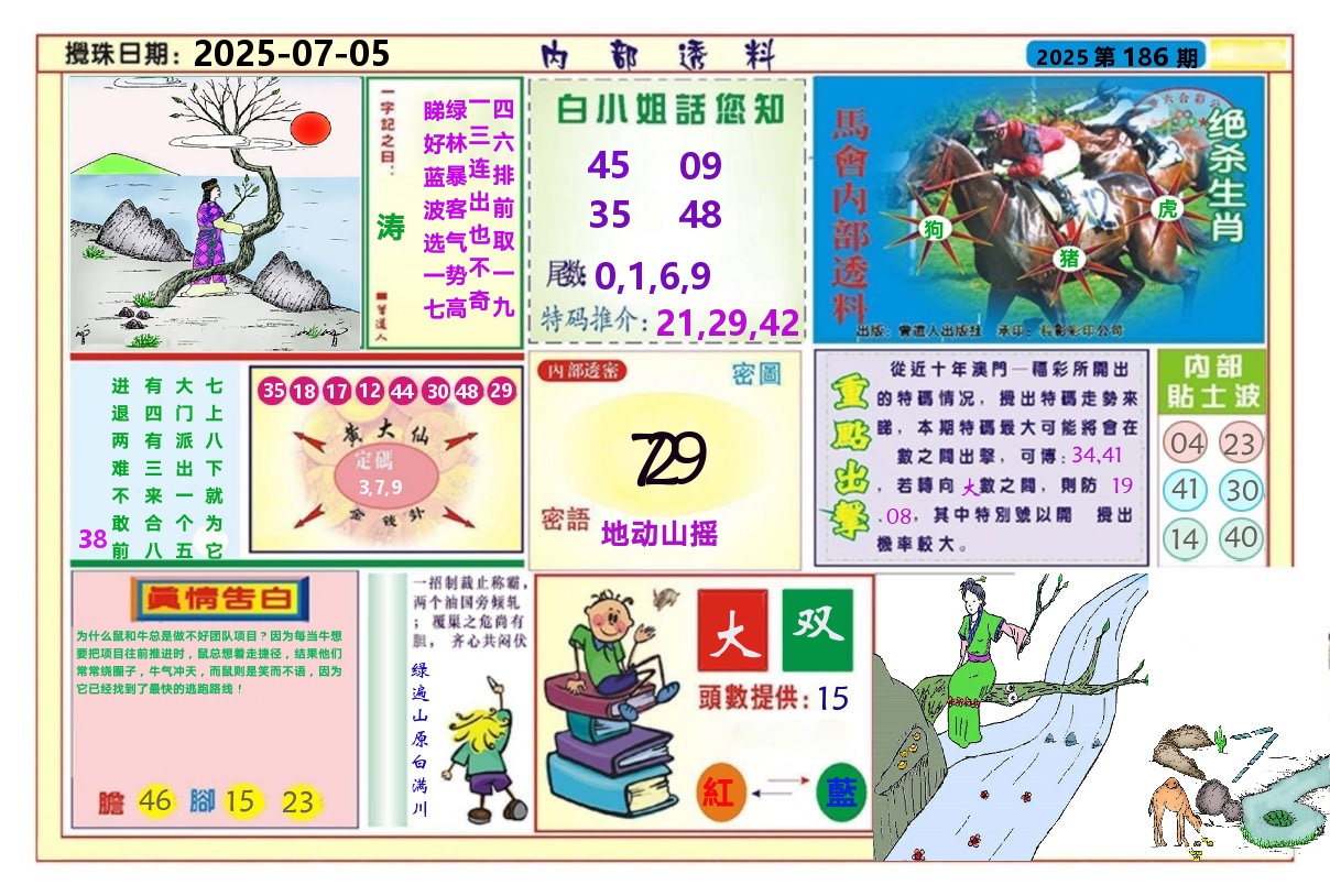澳门内部透料A 第186期