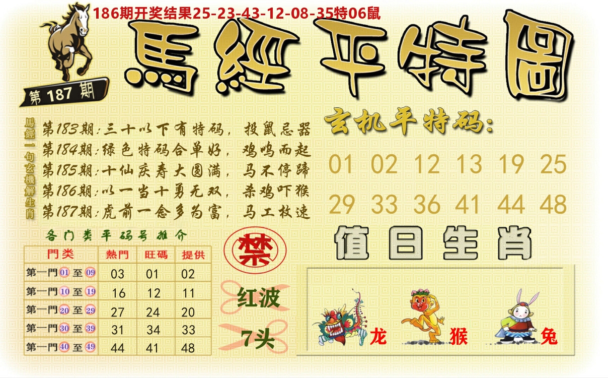 澳门平特图 第187期