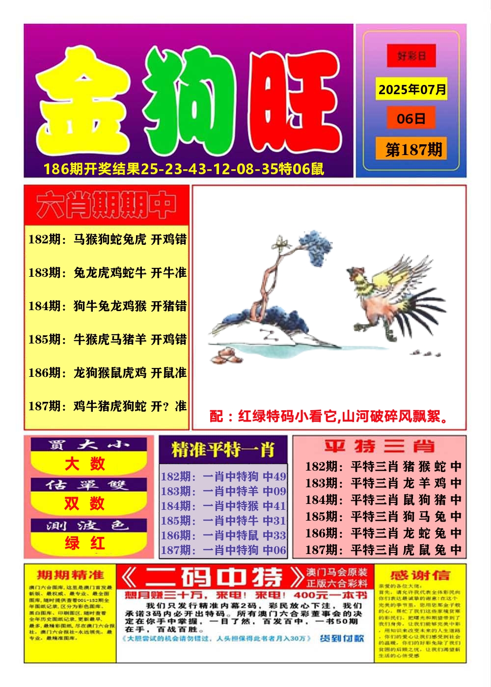 澳门金狗旺A 第187期