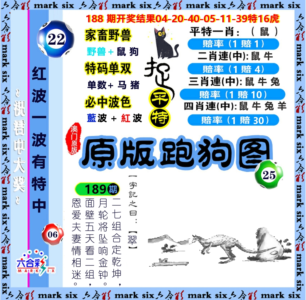 原版跑狗图 第189期