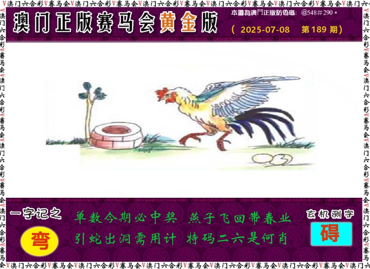 赛马会黄金版 第189期