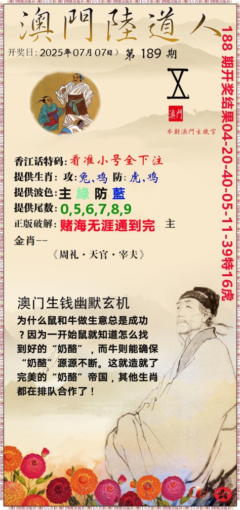 澳门陆道人 第189期