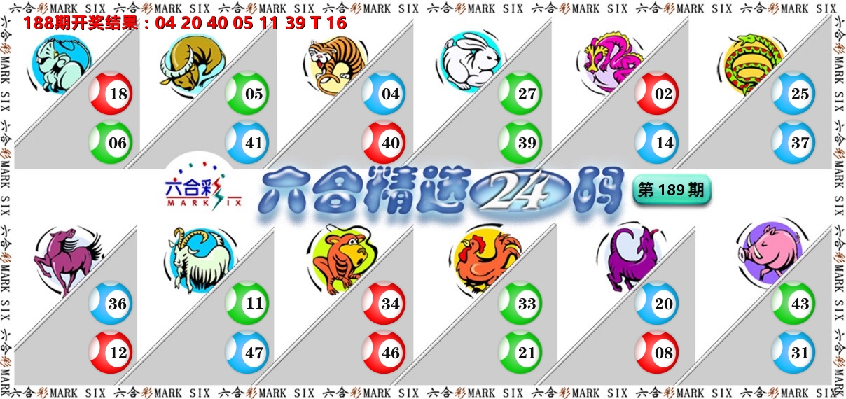 六合精选24码 第189期