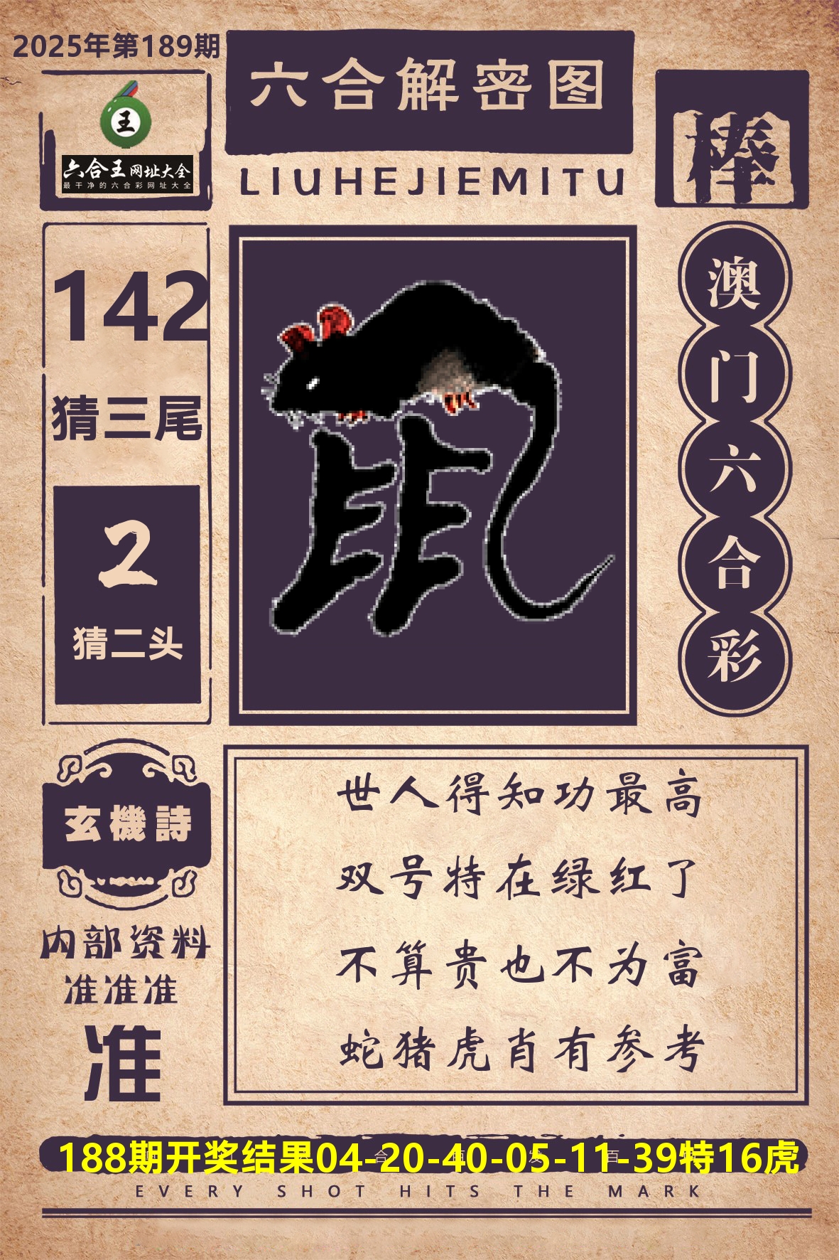 六合王六合解密 第189期