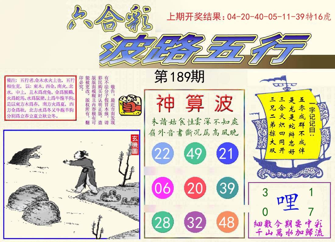 波路五行 第189期