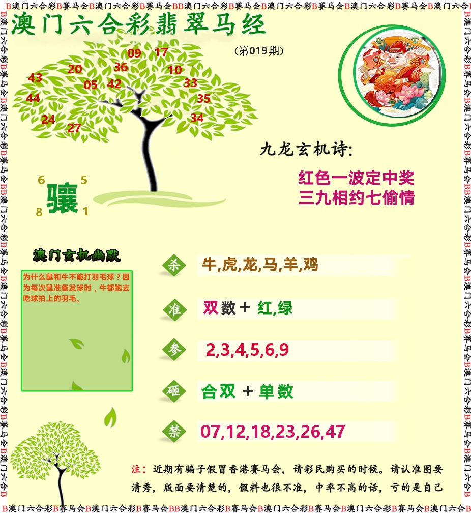 翡翠马经 第19期