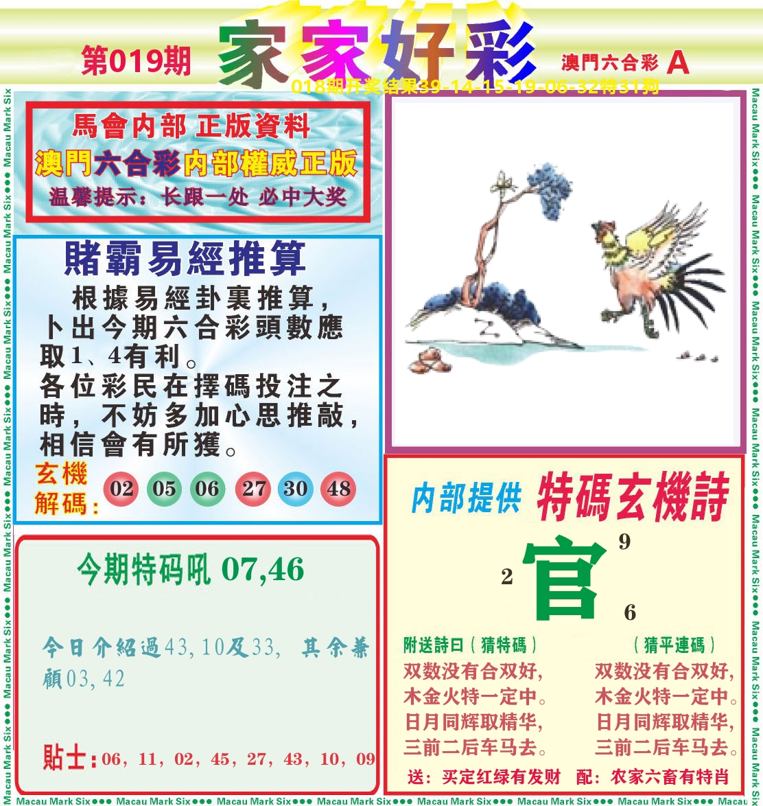 家家好彩A 第19期