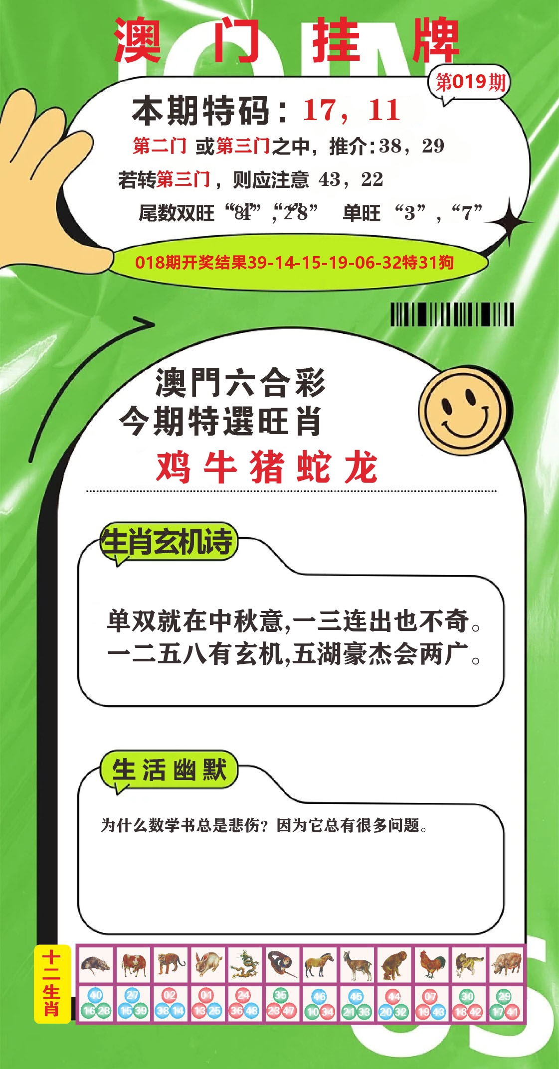 澳门赢天下B 第19期