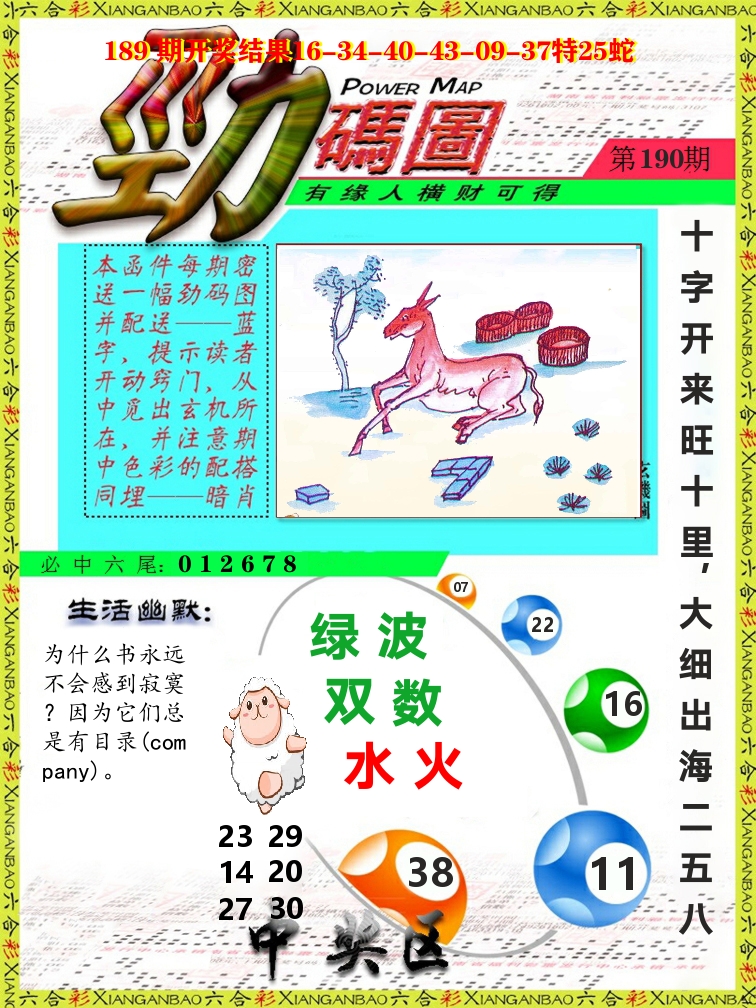 劲码图 第190期