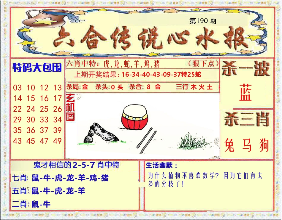 六合传说心水报 第190期