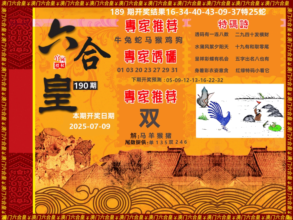 六合皇系列 第190期