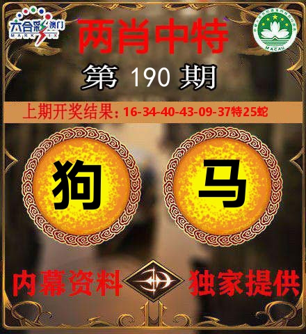 两肖中特 第190期