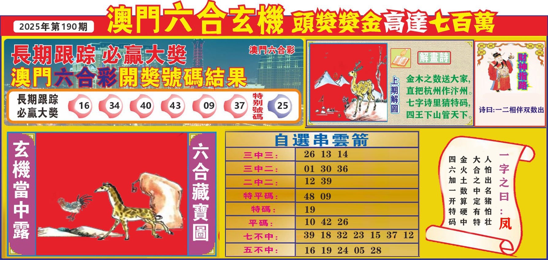 七星彩图C 第190期