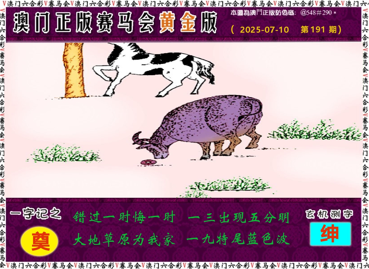 赛马会黄金版 第191期