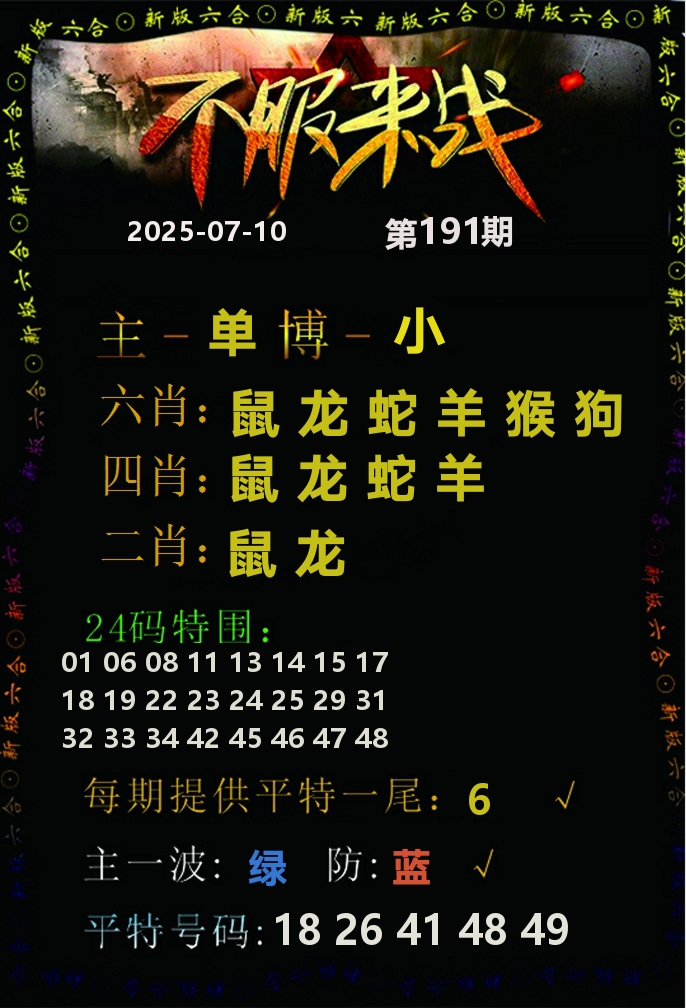 不服来战 第191期