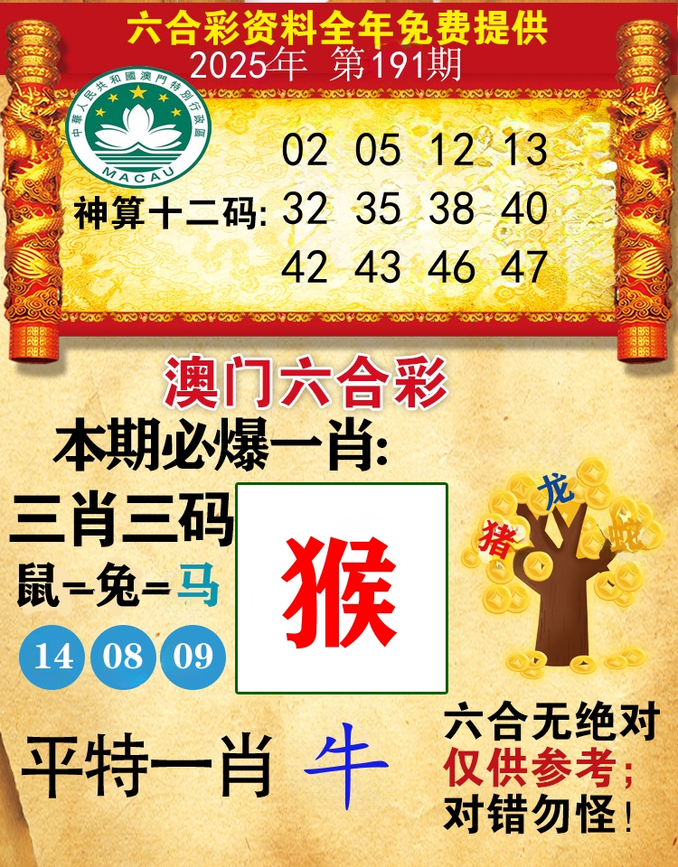 澳门必爆 第191期