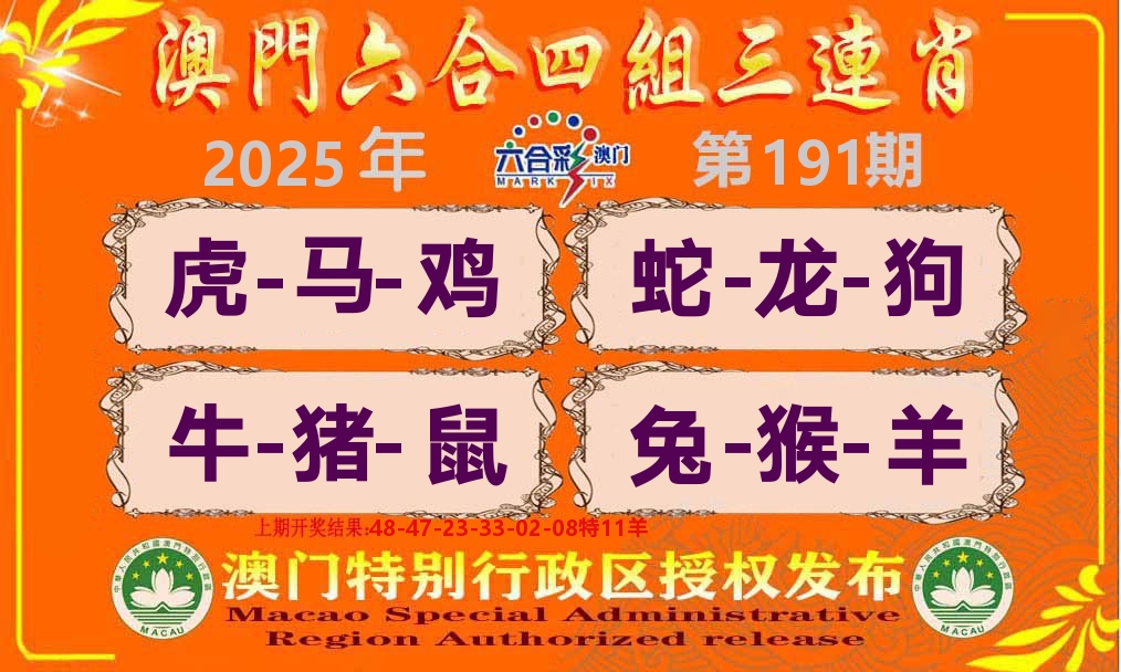 六合三连肖 第191期