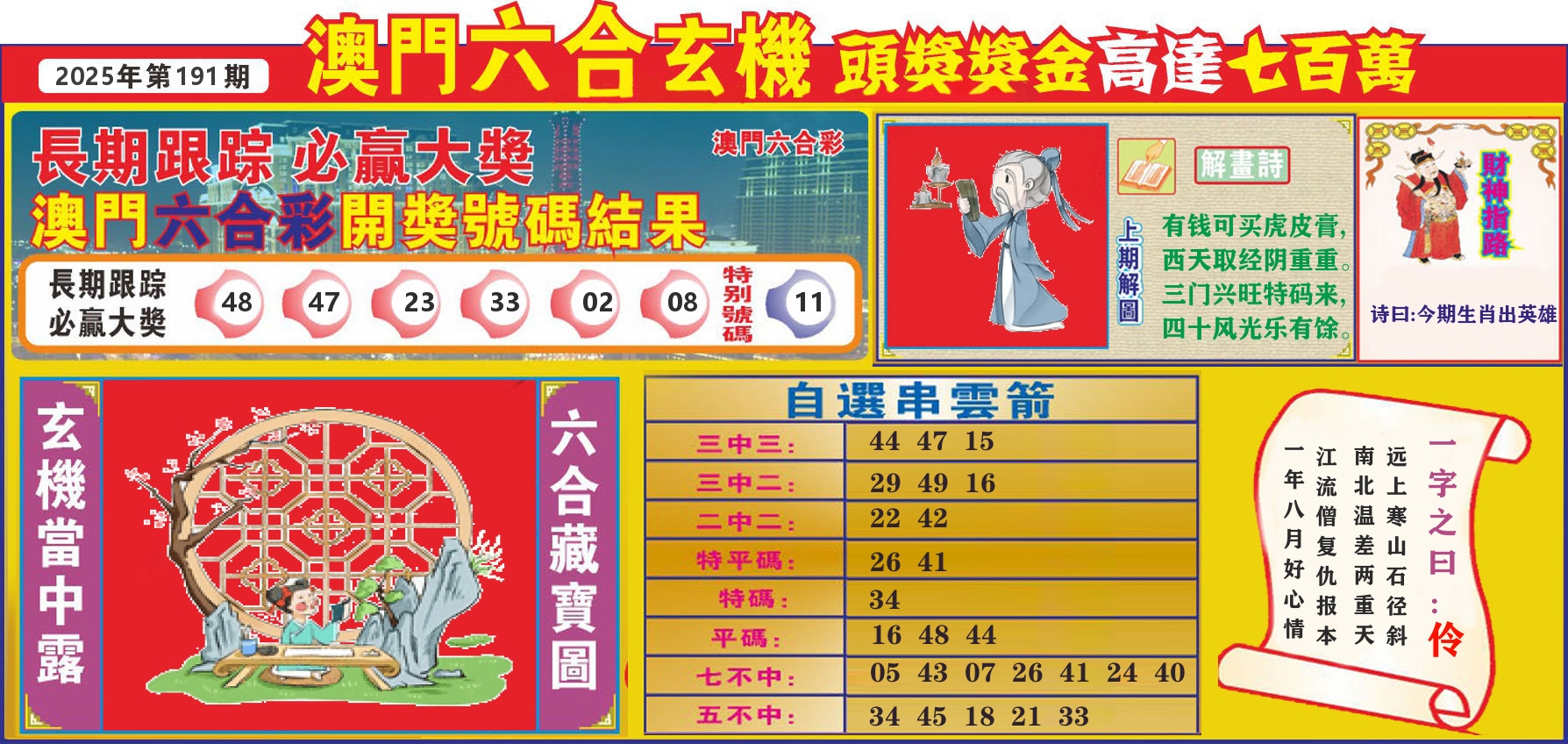 七星彩图C 第191期