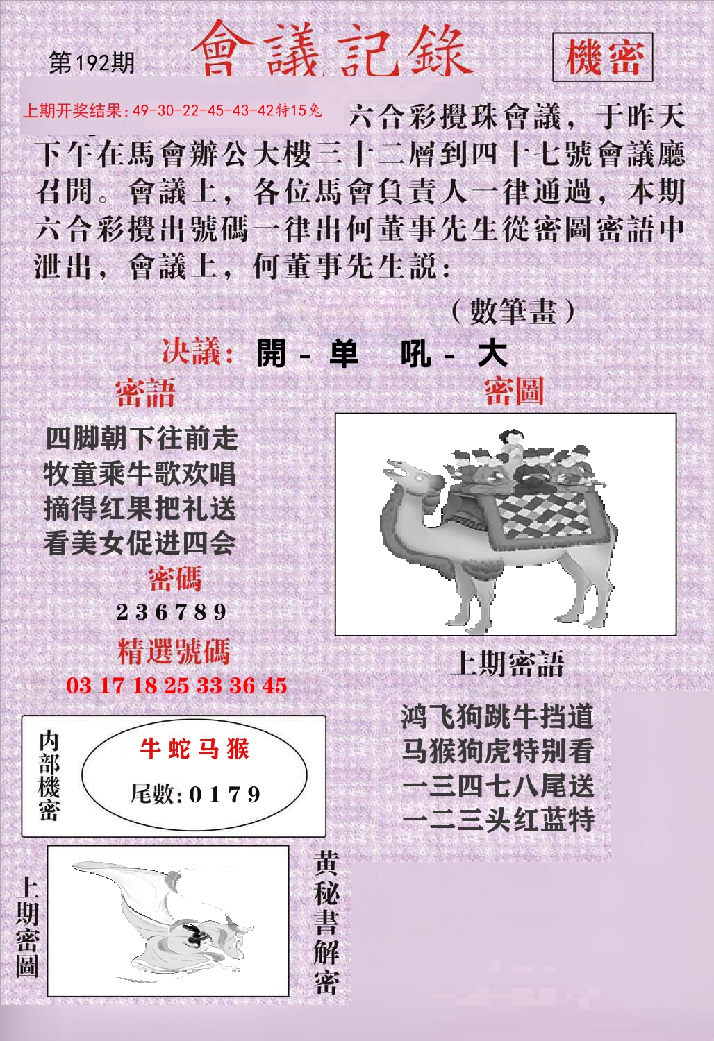 会议记录 第192期