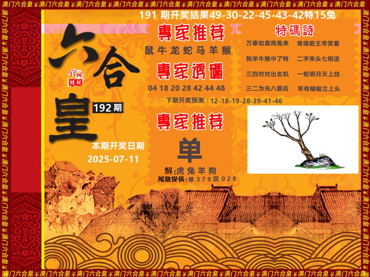 六合皇系列 第192期