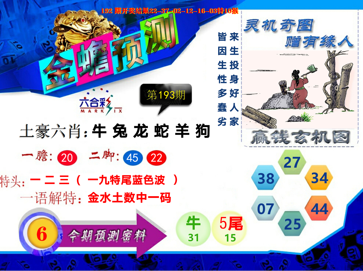 金蟾预测 第193期