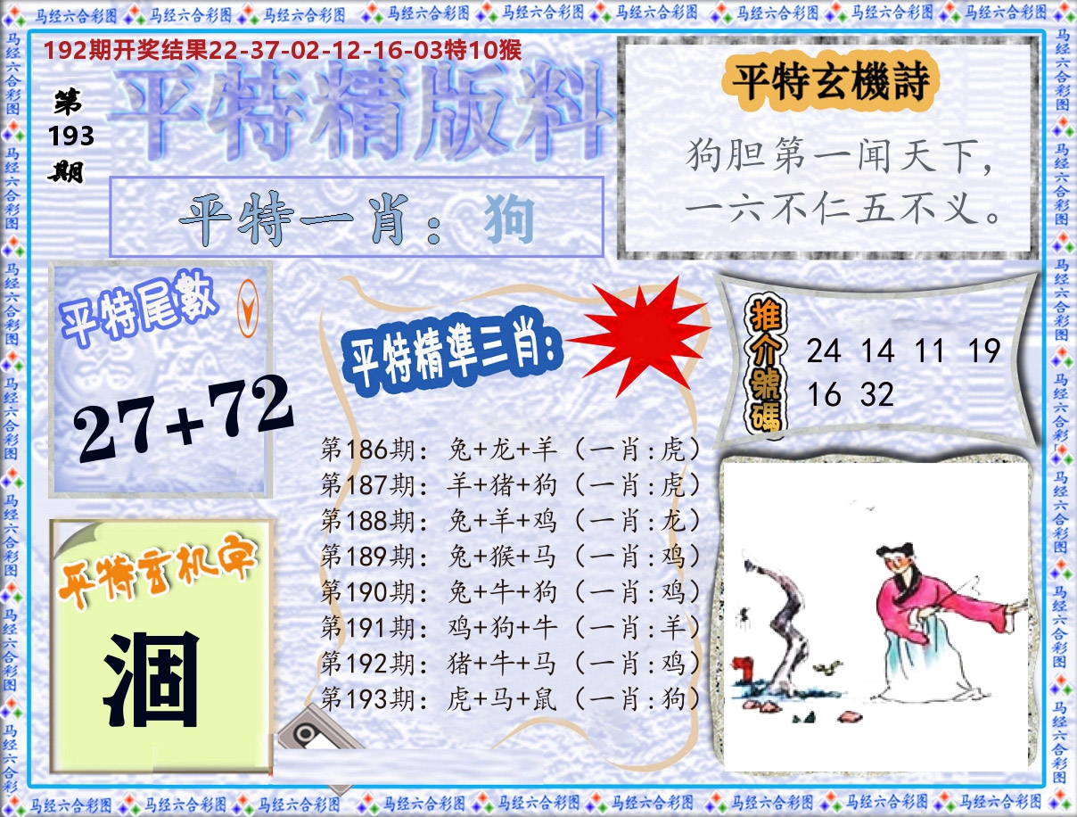 平特精版料 第193期